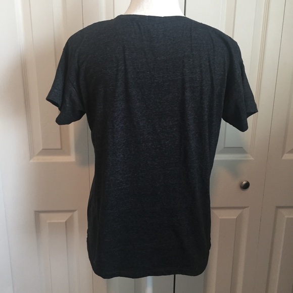 J. Crew Black/Dark Grey Patterned Panel Top Size S - Picture 3 of 7